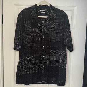 Zara silk short sleeve button up - M